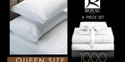 Queen Size ROYAL HOTEL 1000 Thread Count, Cotton-Rich Sheet Set for Just $89 - Delivered! Worth $199! Also Available in King. Snuggle Up in Smooth Sheets for All Seasons!