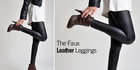 Black faux leather fashion leggings